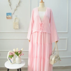 LYVIA PASTEL PINK 4 TIERED CHIFFON SKIRT