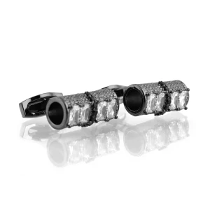 Cufflinks For Men, Black, CZ-8