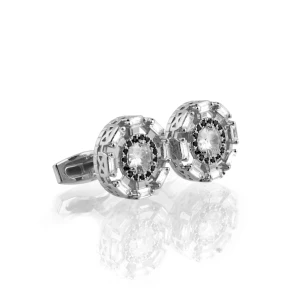 Cufflinks For Men, Silver, CZ-1
