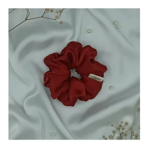 Sandeela Silk/Chiffon Classic Scrunchies Maroon, M03-02-1008