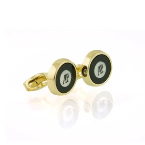 A-P Cufflinks For Men, Golden, C-16