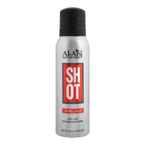 Al-Arij Shot Rebellious Zero-Gas Perfumed Body Spray, 120ml