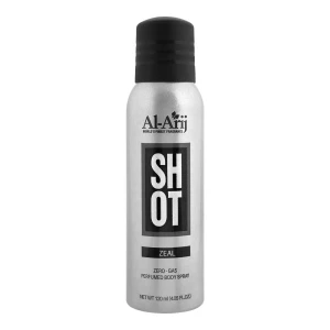 Al-Arij Shot Zeal Zero-Gas Perfumed Body Spray, 120ml