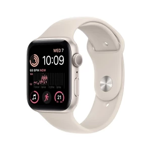 Apple Watch SE (2nd Gen) GPS 44mm Starlight Aluminum Case with Starlight Sport Band - Regular