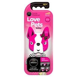 Aroma Car Love Pets Bulldog (Pink Blossom) - Car Air Freshener