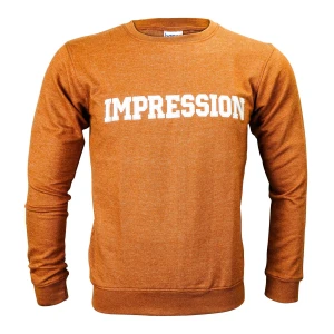 Basix Golden Brown Impression Embroidered Sweatshirt, For Men, MSS-604