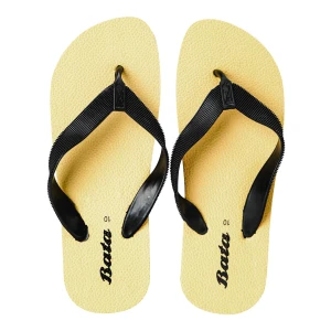 Bata Gents Rubber Slipper, Mustard/Black, 8778067