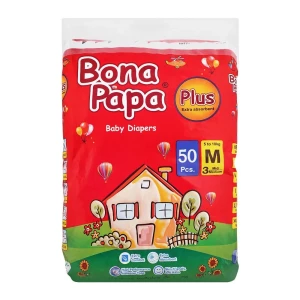 Bonapapa Baby Diaper Plus Medium Size 3 (5-10 Kg) 50 Pcs