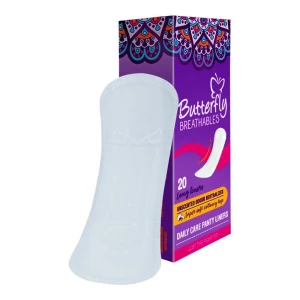 Butterfly Breathables Unscented Daily Care Panty Liners, 20 Long Liners