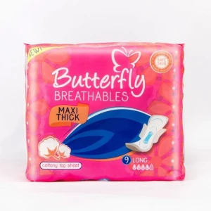 Butterfly Pads Breathables Maxi Thick Cottony L 9's