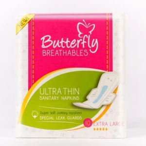 Butterfly Pads Breathables Ultra Thin Cottony XL 10's