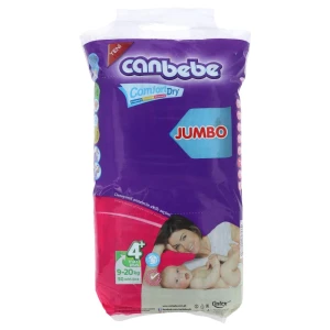 Canbebe Baby Diaper Maxi Plus Jumbo Size 4+ (9-20 Kg) 50Pcs