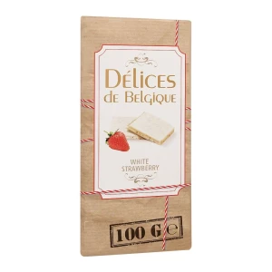 Delices De Belgique Chocolate White Strawberry 100g