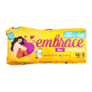 Embrace Sensitives Maxi Pads, Extra Long, 16-Pack