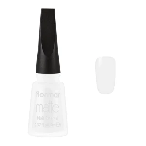 Flormar Matte Nail Enamel, M01 White Board, 11ml