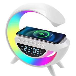 G shaped Lamp - Bluetooth Speaker- Wireless Charger & Digital Clock