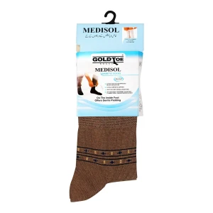 Goldtoe Medisol Diabetic Cotton Socks, Light Brown