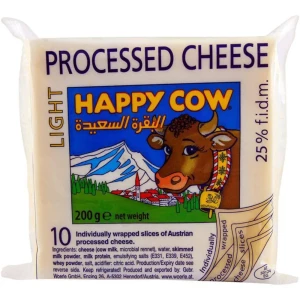 Happy Cow Light Processed Cheese, 10 Slices, 200g