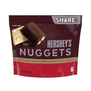 Hershey's Nuggets Dark Chocolate With Almond Pouch 286g