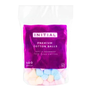 Initial Premium Cotton Balls Multi Colors, 100-Pack