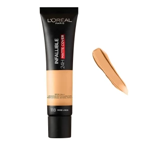 L'Oreal Paris Infallible 24H-Matte Cover Foundation, 118 Rose Linen