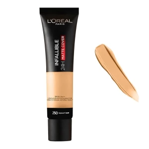 L'Oreal Paris Infallible 24H-Matte Cover Foundation, 250 Radiant Sand