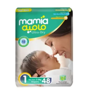 Mamia Baby Diapers NewBorn Twin Pack Size 1 (2-5 kg) 48 Pcs