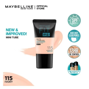 Maybelline Fit Me Matte + Poreless Liquid Foundation, 115, Ivory, 18ml