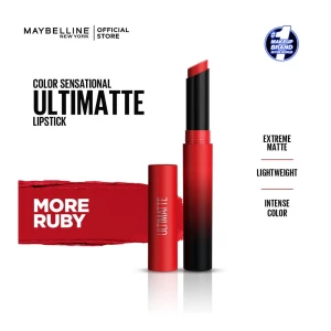 Maybelline New York Color Sensational Ultimate Matte Lipstick, 199 More Ruby