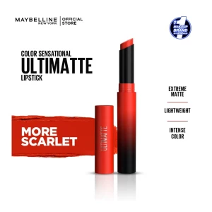 Maybelline New York Color Sensational Ultimate Matte Lipstick, 299 More Scarlet