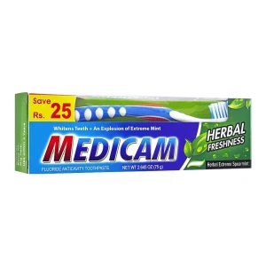 Medicam Herbal Freshness Toothpaste, 75g + Toothbrush Free