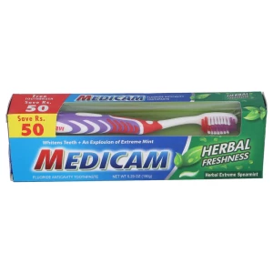 Medicam Toothpaste Herbal Tooth Paste Brush Pack 150 g