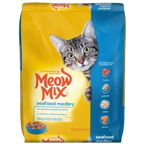 Meow Mix Cat Food Bag Seafood Medley 6.44kg