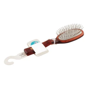 Mira Hair Brush With Steel Pins, Small, Oval Shape, Brown Color, No. 345