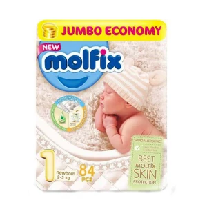 Molfix Baby Diaper 3D Newborn Twin Pack Size 1 (2-5 Kg) 84 Pcs