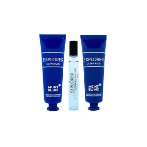 Mont Blanc Explorer Ultra Blue Eau De Parfum 7.5ml, + Face Cream 30ml, + Cleansing Gel 30ml, Grooming Kit