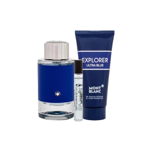 Mont Blanc Explorer Ultra Blue Pour Homme Men Set EDP 100ml+ EDP 7.5ml+ Shower Gel