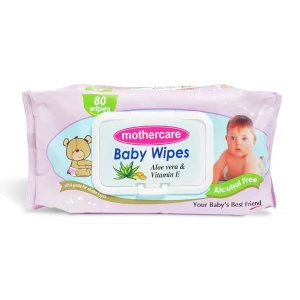 Mothercare Baby Wipes Aloe Vera and Vitamin E (White) Large 80 Pcs