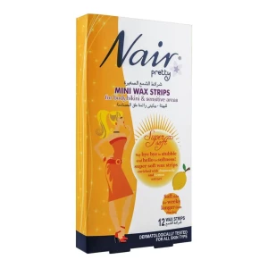 Nair Pretty Mini Wax Strips, For Body, Bikini & Sensitive Areas, With Chamomile & Lemon Extract, 12-Pack