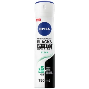 Nivea Black & White Invisible Clean, Antiperspirant For Women, Spray 150 ml