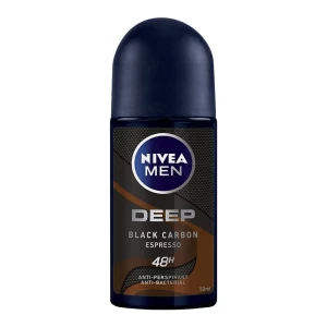 Nivea Men 48 Hours Deep Black Carbon Espresso Anti-Perspirant Roll On, 50ml