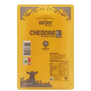 Nurpur Cheddar Cheese Slices, 10-Pack, 200g