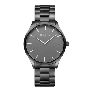 Obaku Women's Black Round Dial & Bracelet Analog Watch, V260LXUUSU