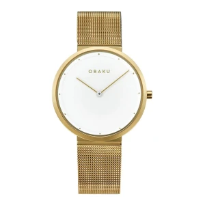 Obaku Women's White Round Dial With Bracelet Analog Watch, V230LXGWMG