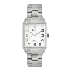 Omax Men's Chrome Square Dial With Bracelet Analog Watch, HBJ923PH13