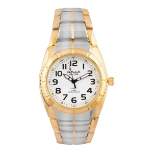 Omax Men's Golden Round Dial With Two-Tone Bracelet Analog Watch, DBA407N083