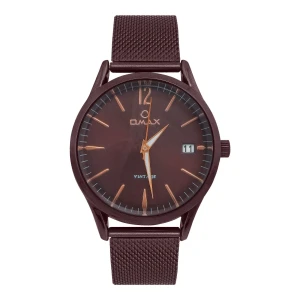 Omax Men's Maroon Round Dial & Background With Chain Analog Watch, VC06N99I