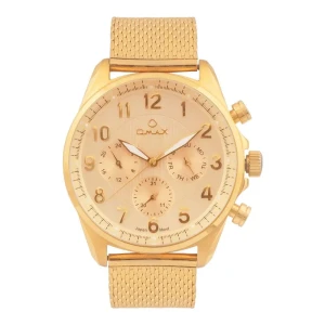 Omax Men's Ultra Golden Round Dial & Bracelet Chronograph Watch, VC05G11I