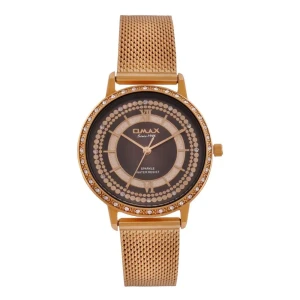 Omax Women's Sparkle Golden Rust Round Dial With Bracelet Analog Watch, SPM02G21I