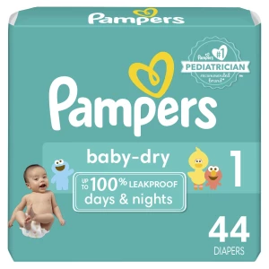 Pampers Diapers Baby Dry Size 1 Newborn (2kg - 5kg) 44 Pcs